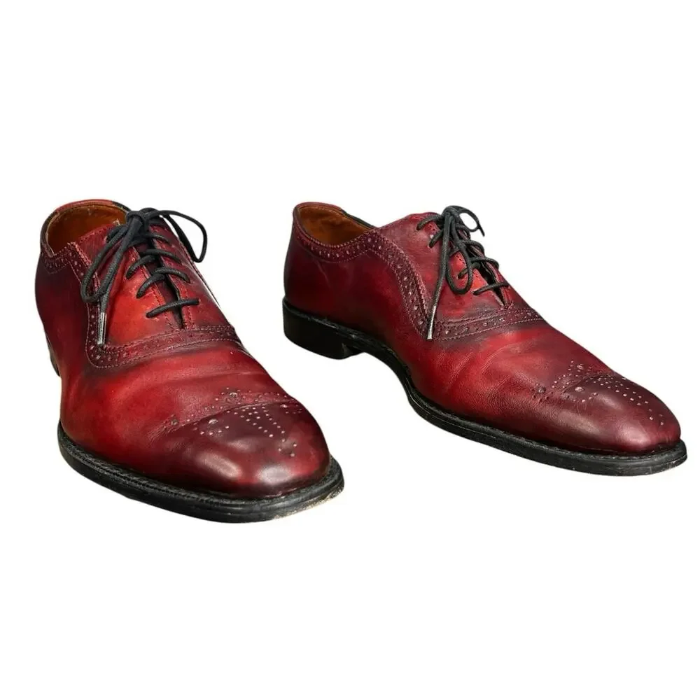 Allen Edmonds Men’s Cornwallis Burgundy Leather Lace Up Oxford Size US 9 D